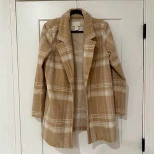 Cynthia Rowley Tan and White Plaid Jacket